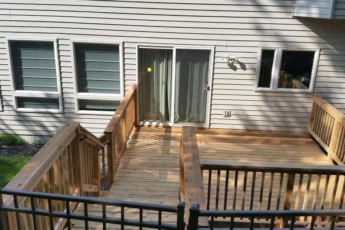 New wooden deck